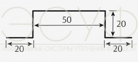 Профиль вертикальный основной (Н-образный) 50×20х20