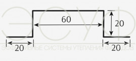 Профиль вертикальный основной (Н-образный) 60×20х20